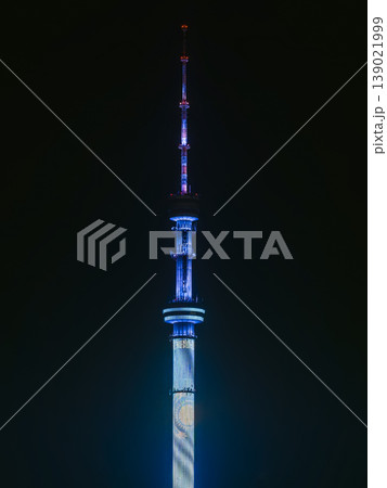 カザフスタン・アルマトイタワー Almaty Tower at night, Kazakhstan 139021999