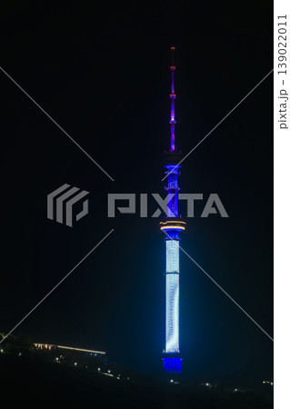 カザフスタン・アルマトイタワー Almaty Tower at night, Kazakhstan 139022011