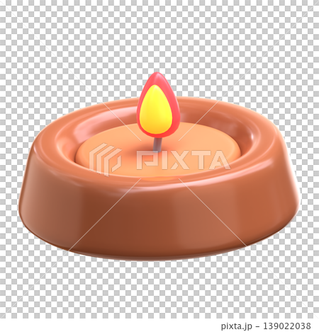 Cute 3D Aromatherapy Candle Icon, Cozy Autumn Home Decor Illustration for UI App, Wellness Branding, and Fall Season Digital Products 139022038