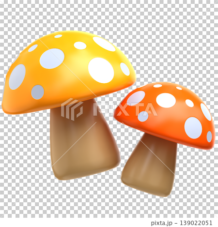 Cute 3D Mushroom Icon Set, Autumn Forest Illustration for UI App, Fall Nature Design, Woodland Branding, and Seasonal Digital Products 139022051