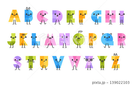 Alphabet Characters With Faces Educational Cartoon Alphabet Characters With Faces Educational Cartoon 139022103