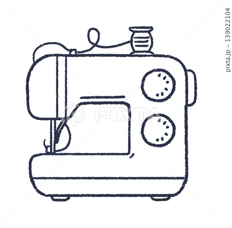 Sewing Machine With Thread Spool Line Art 139022104