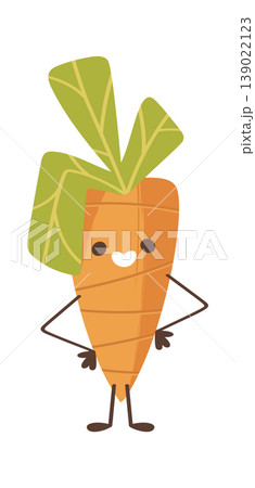 Carrot Character Hands On Hips Cartoon 139022123