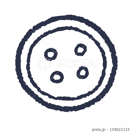 Button Sewing Symbol Hand Drawn Line Button Sewing Symbol Hand Drawn Line 139022133