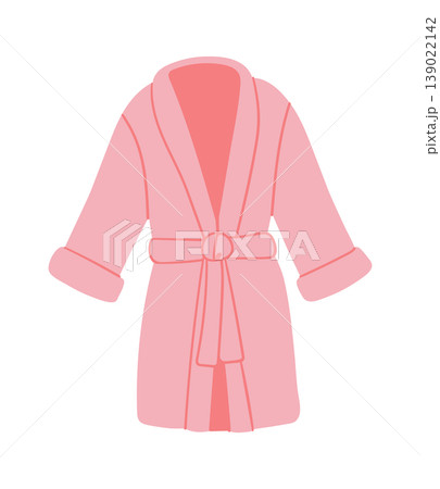 Bathrobe Tied With Belt Cartoon Style Bathrobe Tied With Belt Cartoon Style 139022142
