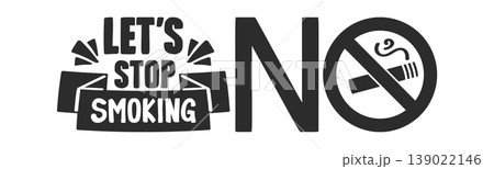 Smoking Ban Sign With No Symbol Badge Smoking Ban Sign With No Symbol Badge 139022146