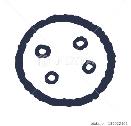 Cookie With Chocolate Chips Hand Drawn Doodle 139022161