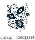 Hand drawn abstract monochrome flower vine vector illustration. Artistic grunge brush strokes black and white trailing floral design 139022216