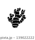 Hand drawn line art ginger root icon silhouette vector illustration. Doodle medicinal spice plant 139022222