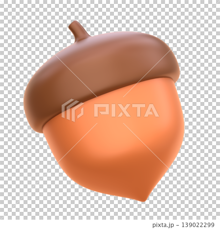 Cute 3D Acorn Icon, Autumn Forest Illustration for UI App, Fall Nature Design, Woodland Harvest Visual, and Seasonal Digital Products 139022299