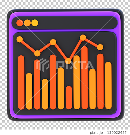 Cute 3D Bar Chart Icon, Data Visualization...のイラスト素材 [139022425] - PIXTA