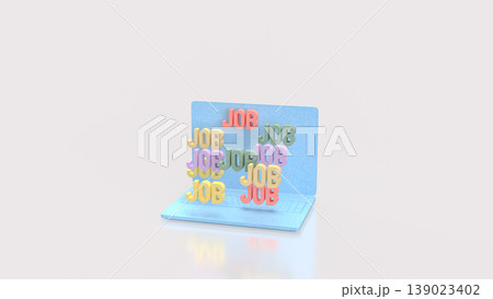 Online Job Search Concept With Multiple Job Opportunities On Laptop 3d render. 139023402