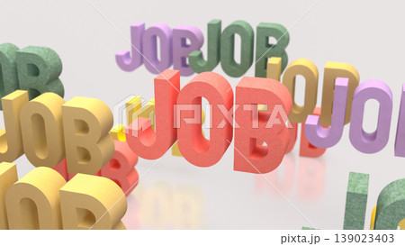 Multiple Job Opportunities Concept With Colorful Job Text Background 3d render. 139023403