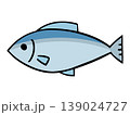 シンプルな魚の手描き食材イラスト 139024727