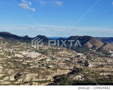 Farm Scene Overview, Agricultural Landscape With Settlements, Patchwork Farmland And Coastal Hills View Farm Scene Overview, Agricultural Landscape With Settlements, Patchwork Farmland And Coastal Hills View 139024882