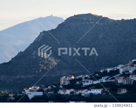 Dawn Over Peaceful Village Scene, Early Morning Landscape Of Serene Mountain Village With White Homes 139024931