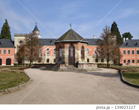 Heritage Charming Structure. Serene Pavilion Surrounded By Natural Landscape And Detailed Stonework 139025127