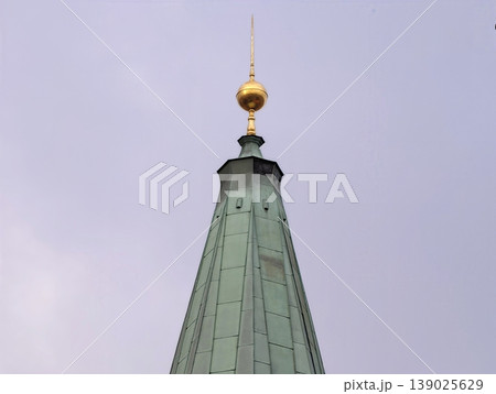 Clock Tower Silhouette. Massive Stone Clock Monument Displaying Dual Faces And Historic Features 139025629