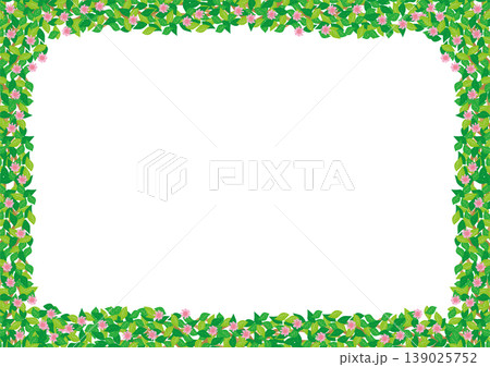 背景素材＜蔓の花フレーム・ピンク＞ 139025752