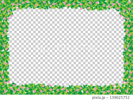 背景素材＜蔓の花フレーム・ピンク＞ 139025752