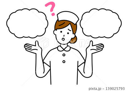 二つの選択肢を迷っている女性看護師 139025793