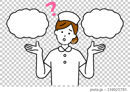 二つの選択肢を迷っている女性看護師 139025793