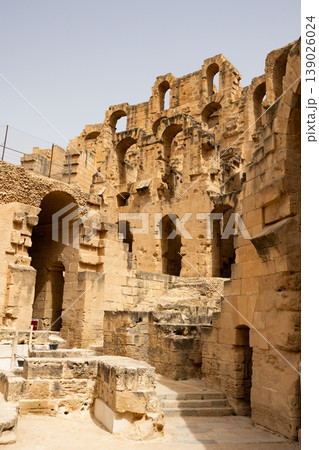 View of Amphitheatre of El Jem in Tunisia 139026024