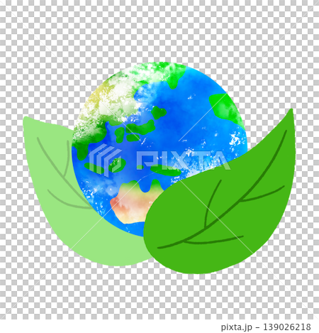 一幅地球被樹葉覆蓋的插圖。 139026218