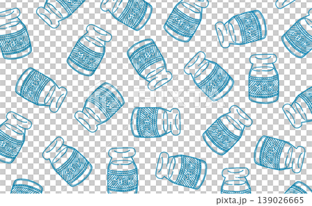 牛乳の線画のパターン(ライトブルー) 139026665