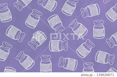 牛乳の線画のパターン(ホワイト×パープル) 139026671