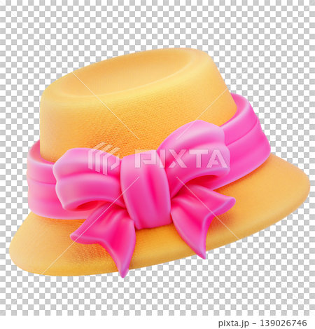 beach hat 3d render icon, Summer illustration 139026746