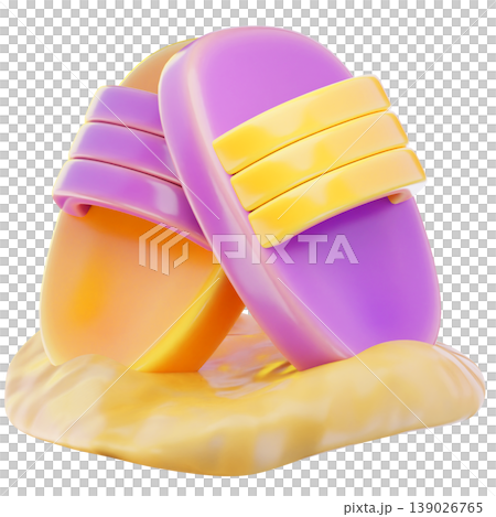 slippers 3d render icon, Summer illustration 139026765