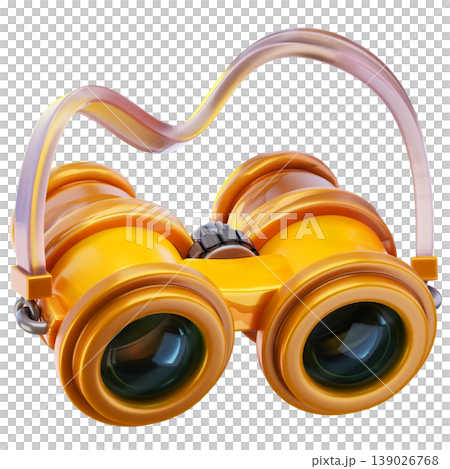 binoculars 3d render icon, Summer illustration binoculars 3d render icon, Summer illustration 139026768