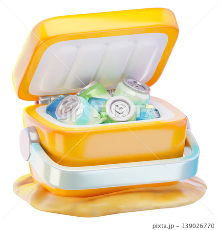 cooler box 3d render icon, Summer illustration 139026770