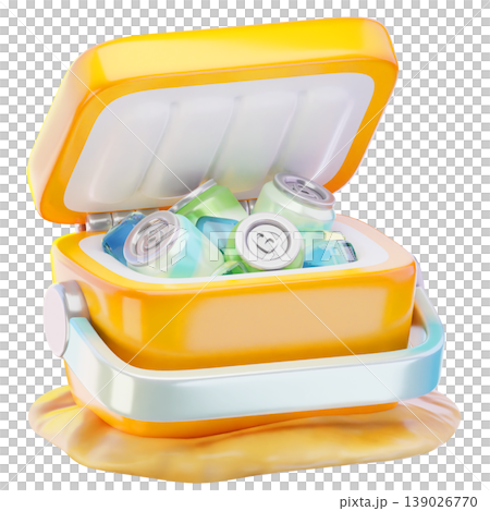 cooler box 3d render icon, Summer illustration 139026770