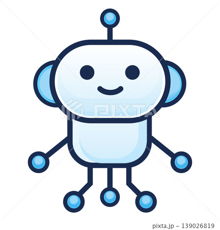 ロボットキャラクターのシンプルなアイコンイラスト 139026819