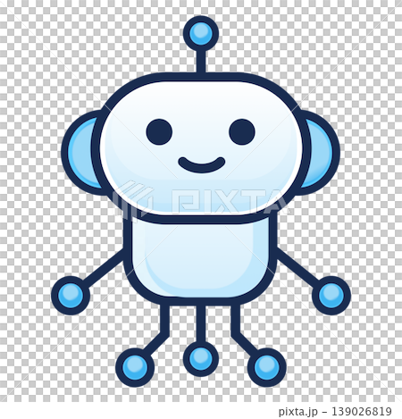 ロボットキャラクターのシンプルなアイコンイラスト 139026819