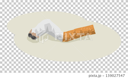 An image illustration of a discarded cigarette butt. An image illustration of a discarded cigarette butt. 139027547