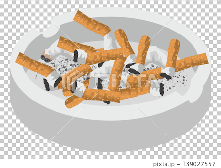 一張描繪煙灰缸中煙頭的圖片。 139027557