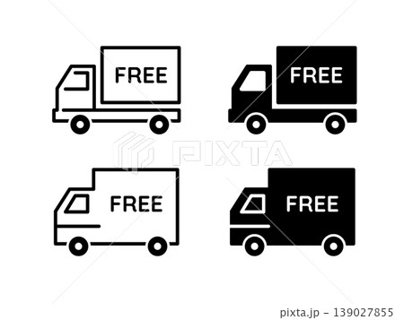 シンプルな送料無料のアイコンセット FREE ベクターイラスト シンプルな送料無料のアイコンセット FREE ベクターイラスト 139027855