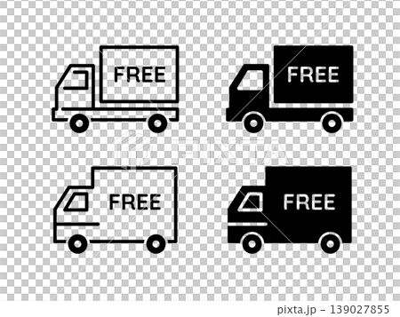 Simple free shipping icon set FREE vector illustrations Simple free shipping icon set FREE vector illustrations 139027855