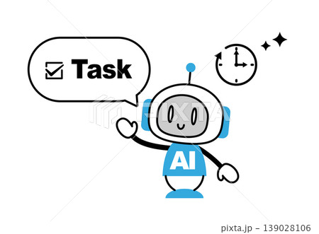AIにタスクを任せて効率化するイラスト AIにタスクを任せて効率化するイラスト 139028106