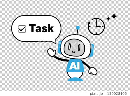 AIにタスクを任せて効率化するイラスト AIにタスクを任せて効率化するイラスト 139028106
