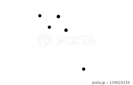 いるか座のイラスト(黒い星のみで連結線なし) いるか座のイラスト(黒い星のみで連結線なし) 139028316