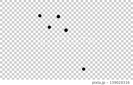 いるか座のイラスト(黒い星のみで連結線なし) いるか座のイラスト(黒い星のみで連結線なし) 139028316