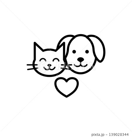 Cat and Dog Pet Love Icon Cat and Dog Pet Love Icon 139028344