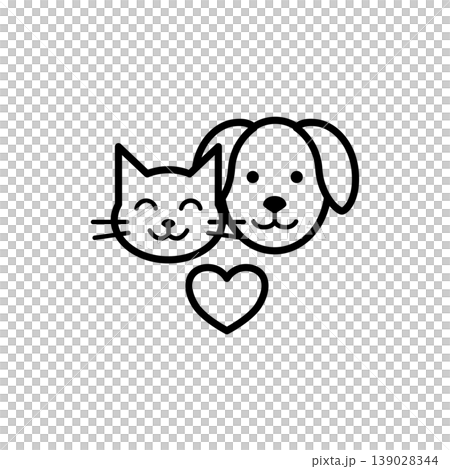 Cat and Dog Pet Love Icon 139028344