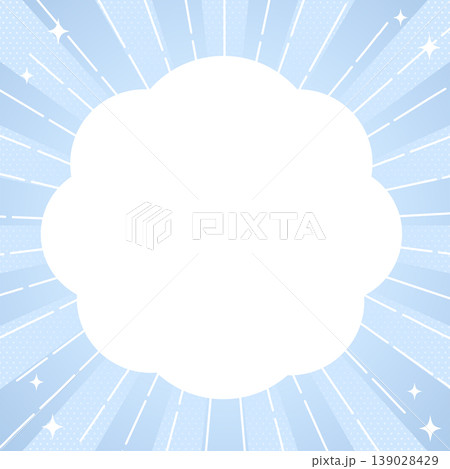 ブルーの放射状背景のコピースペースありのバナーテンプレート 139028429