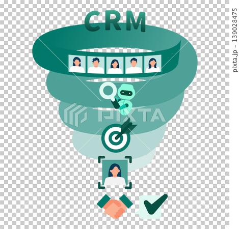 CRM Customer Management Funnel Diagram and Filtered Data Analysis CRM Customer Management Funnel Diagram and Filtered Data Analysis 139028475
