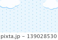 シンプルな雨粒パターンの梅雨背景 青色天気素材 139028530